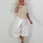 Strick T-Shirt mit Streifen - beige-ecru