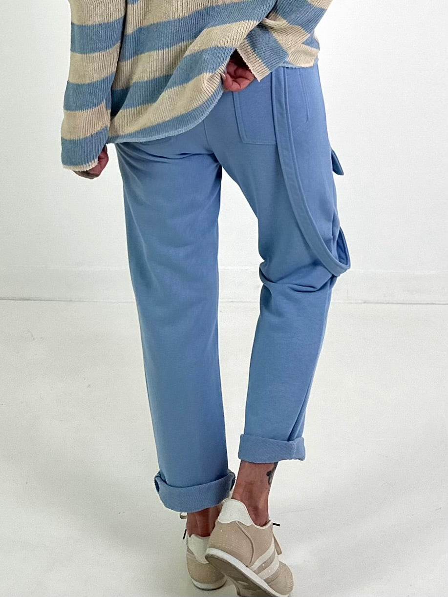 Hose mit Cargo Taschen - hellblau