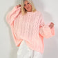 Pullover Modell "Soft Cable Knit" - rosa