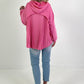 Hoodie mit Plissee-Einsatz Modell "Pleat Motion" - rosa