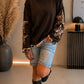 Sweatshirt mit trendigen Leo Sternenelementen - mokka