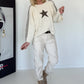 Kuscheliger Pullover mit Sternmotiv - beige-mokka