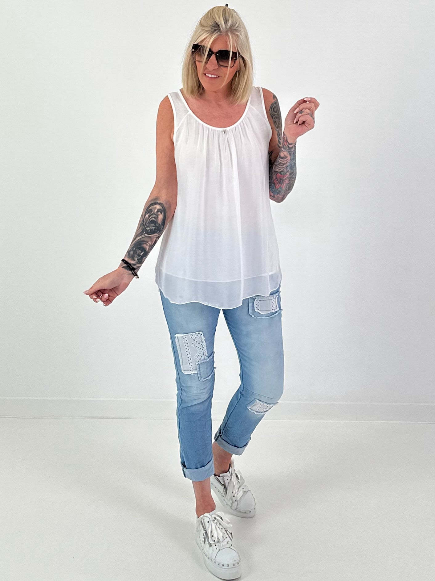 Silk top - white