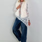 Asymmetrisches Spitzenshirt mit floralem Muster - 6 Farben