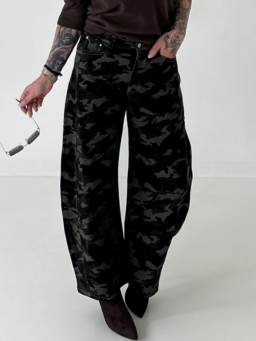 Camouflage Balloon Jeans Highwaist - mehrfarbig