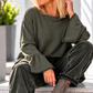 Sweater with trumpet sleeves - olive