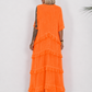 Long dress with fringes and ruffles - neon orange (available from May 29, 2026)