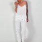 Top with silver eyelets - white