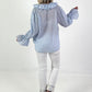 Oversized Tunika mit Vichy Muster - hellblau-weiss