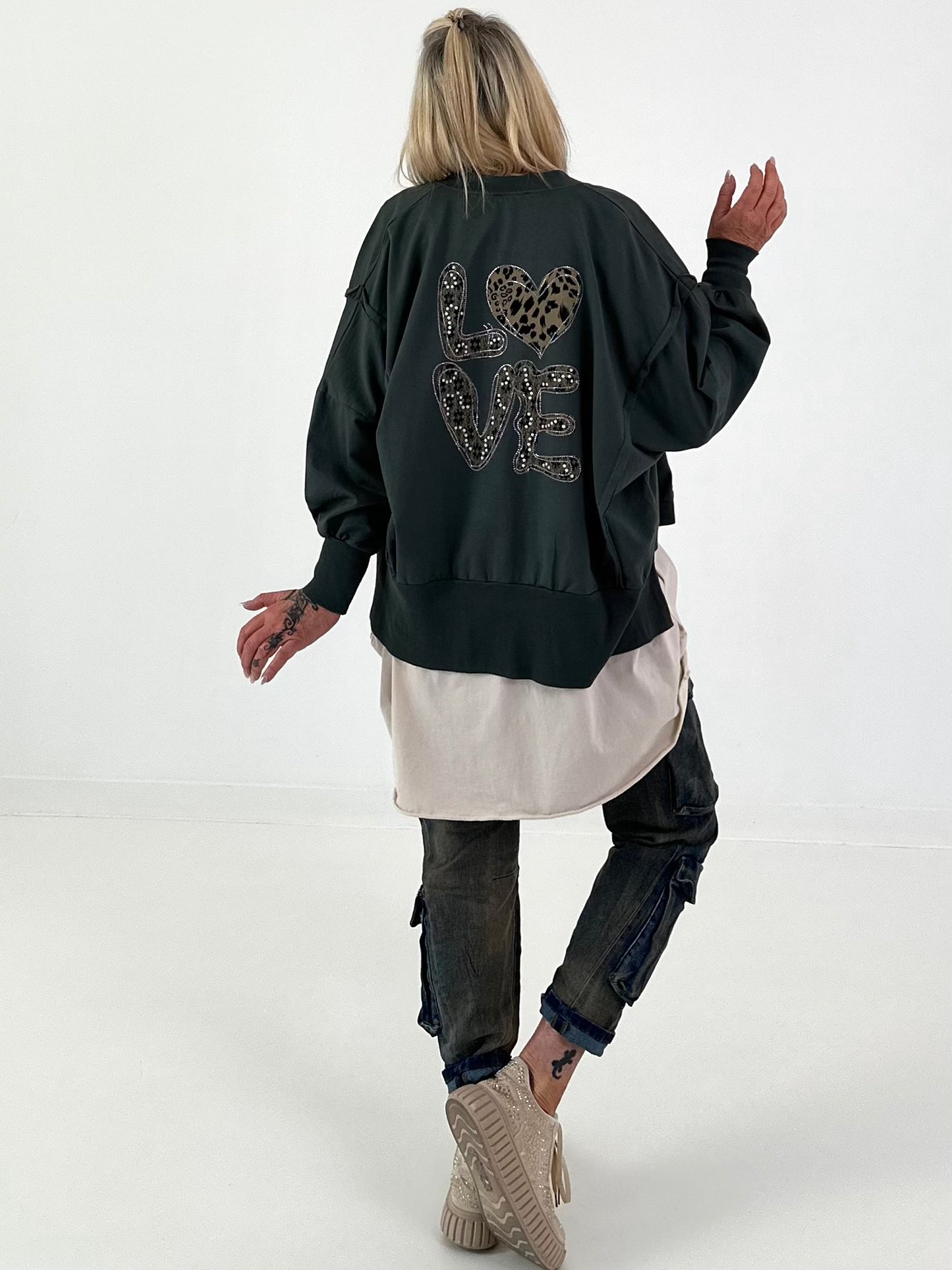 Jacke mit Rückenprint - anthrazit