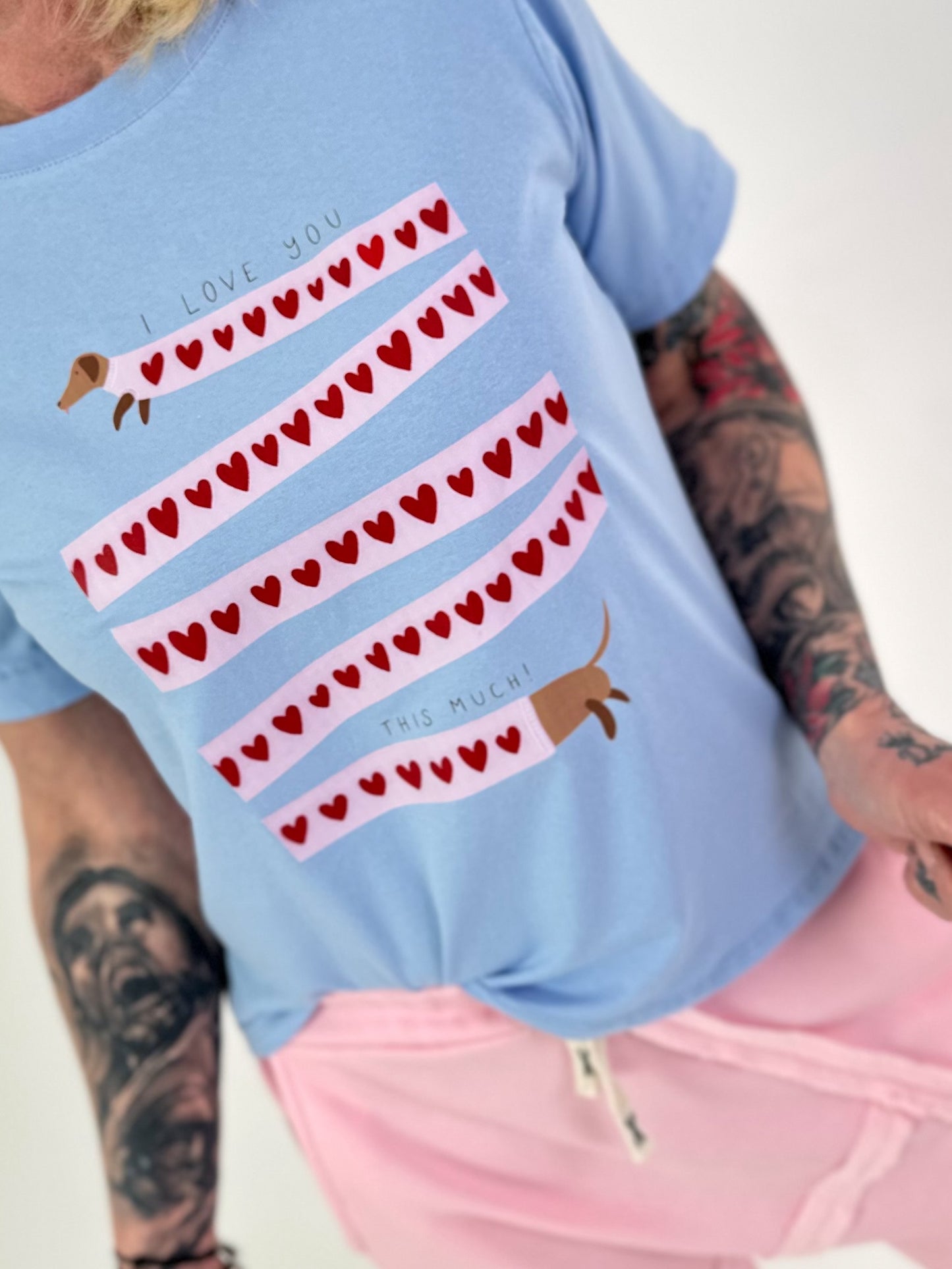 Shirt Dog Love - hellblau