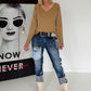 Basic Shirt mit V-Ausschnitt - camel