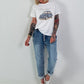 T-Shirt Magnifique - weiss-blau