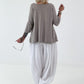 Leichte Feinstrickjacke mit Knopf- taupe