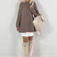 Long sweater model "Rib Relaxe" - taupe