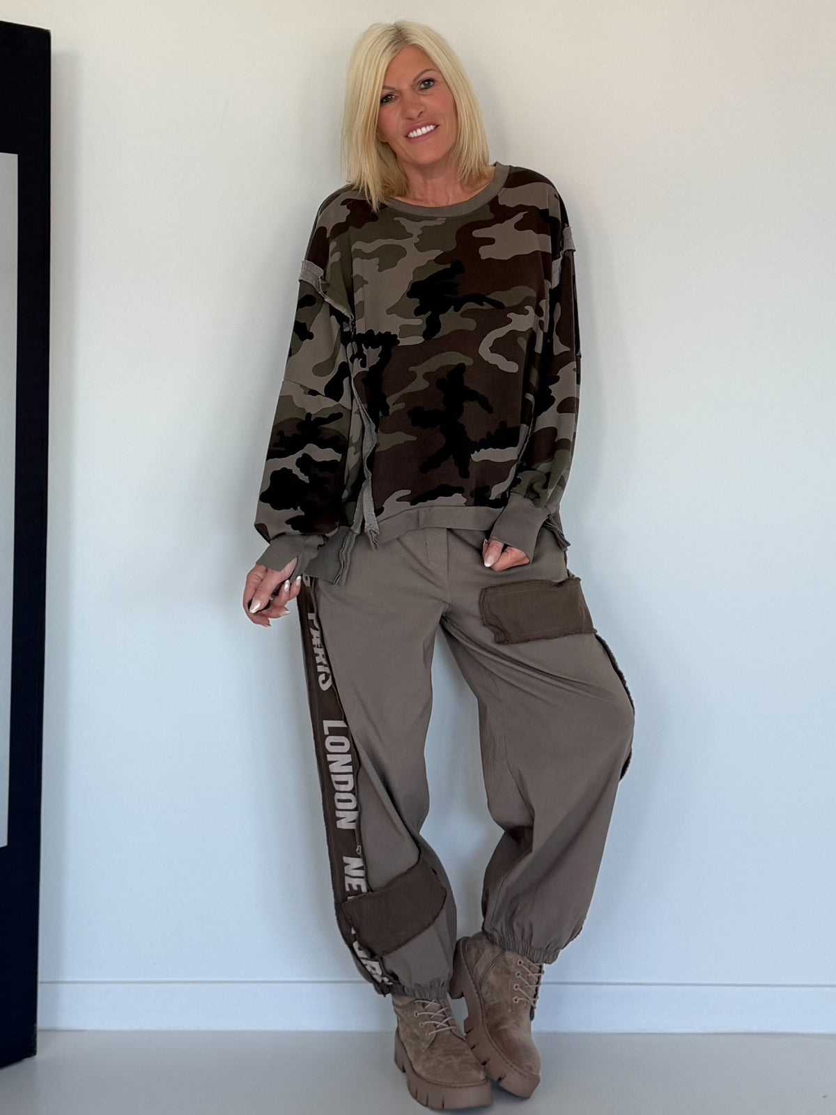 Sweater im Camouflage-Look - taupe-mokka-mehrfarbig