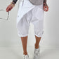 Short baggy shorts with overlap - white