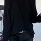 Basic crew neck pullover - black