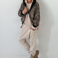 2 in 1 Jacke mit Leo-Print - schwarz