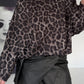 Ballonsweater im All Over Leo-Look - mokka-leo-mehrfarbig