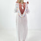 Ibiza dress with crochet inserts - white