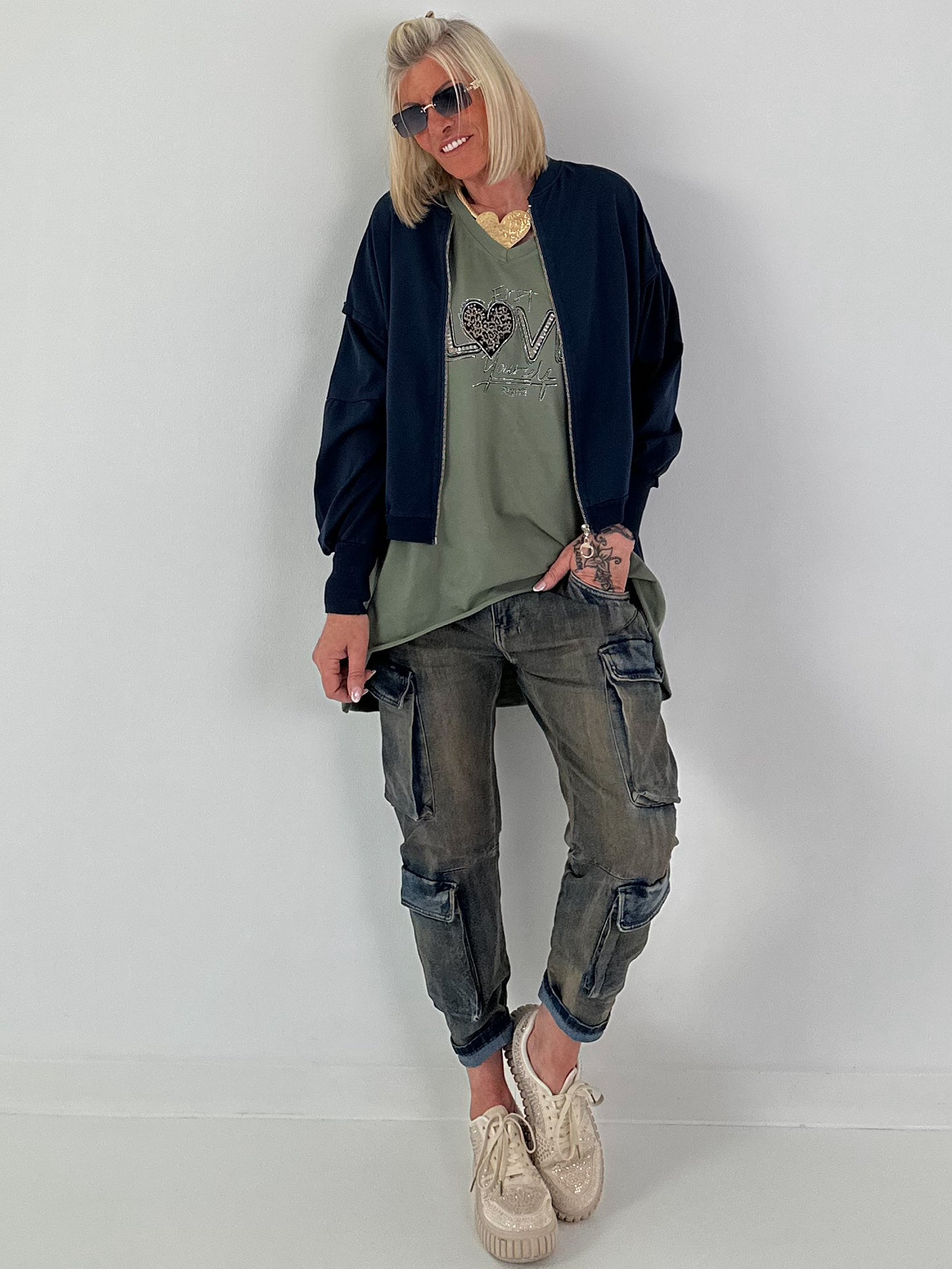 Jacke mit Rückenprint - dunkelblau