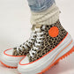 High sneaker model "Cat Boost" - leo-neon orange
