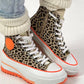 High sneaker model "Cat Boost" - leo-neon orange