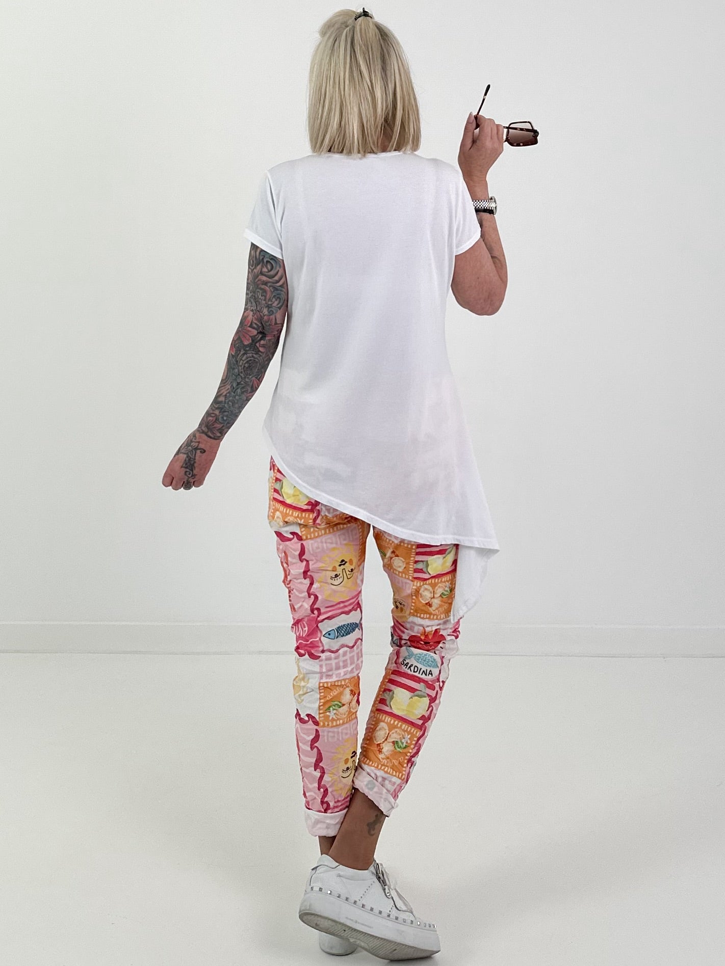 Asymmetrical T-shirt - white