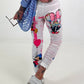 Hose mit Print-Mix und Comicmotiven - weiss-pink-mehrfarbig