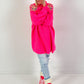 Oversized lange trui "Ruffle Drama" - neonroze