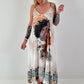 Luftiges Kleid mit verstellbaren Trägern - weiss-leo-mehrfarbig