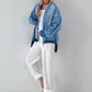 Oversized Jeansjacke - hellblau