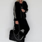 Baggy Hose mit Patten - schwarz