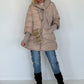 Winterjacke 2 Looks mit Stulpenärmeln und abnehmbarem Strickeinsatz - beige
