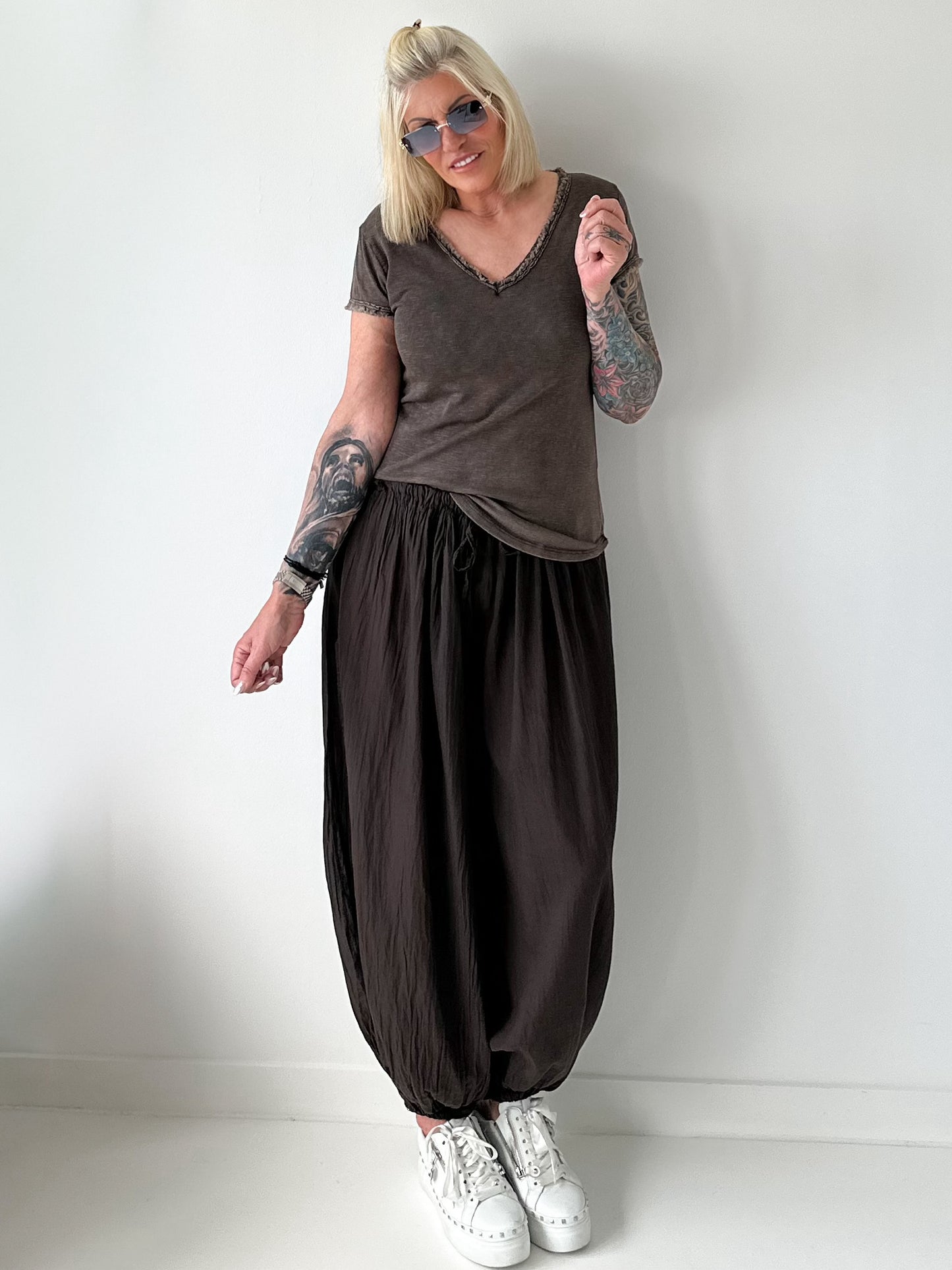 Ripp T-Shirt -  mokka
