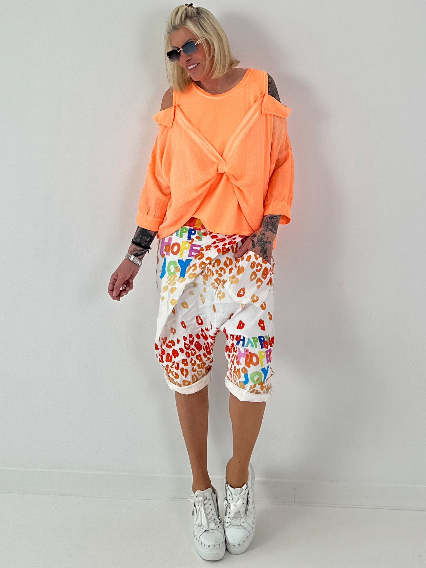 Tunika mit integrierten Top - neonorange