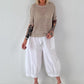 Strick Shirt mit Lochmuster - taupe