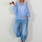 Tunic with Flounce Hem - Light Blue