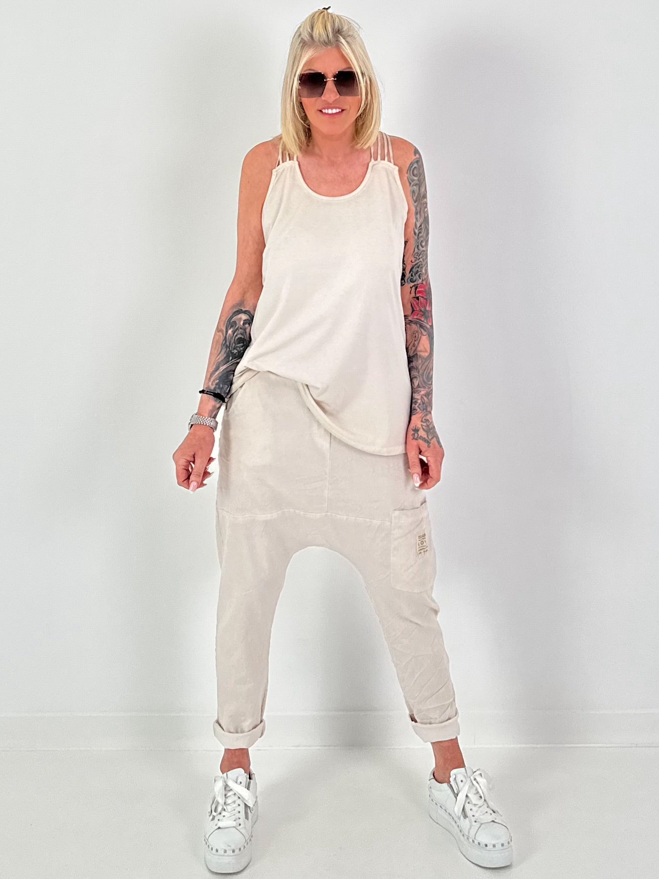 Crossover Strap Top - Beige
