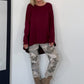 Basic Shirt mit Rundhalsausschnitt - bordeaux