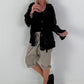 Jeansjacke mit floralem Netzeinsatz - schwarz ( lieferbar ab 26.05.26)