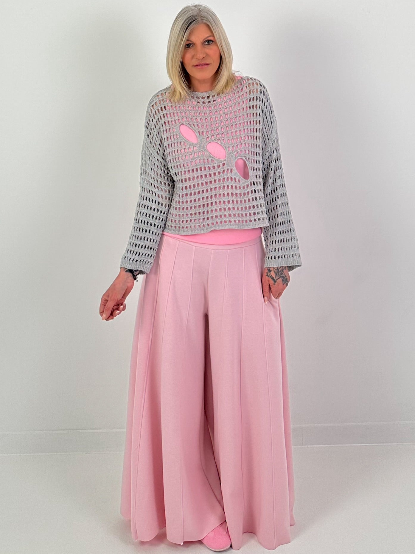 Gehaakte trui - grijs