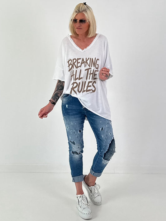 Oversized Shirt Breaking Rules - weiss