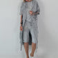 Sweatshort Leo met studs - zwart-wit