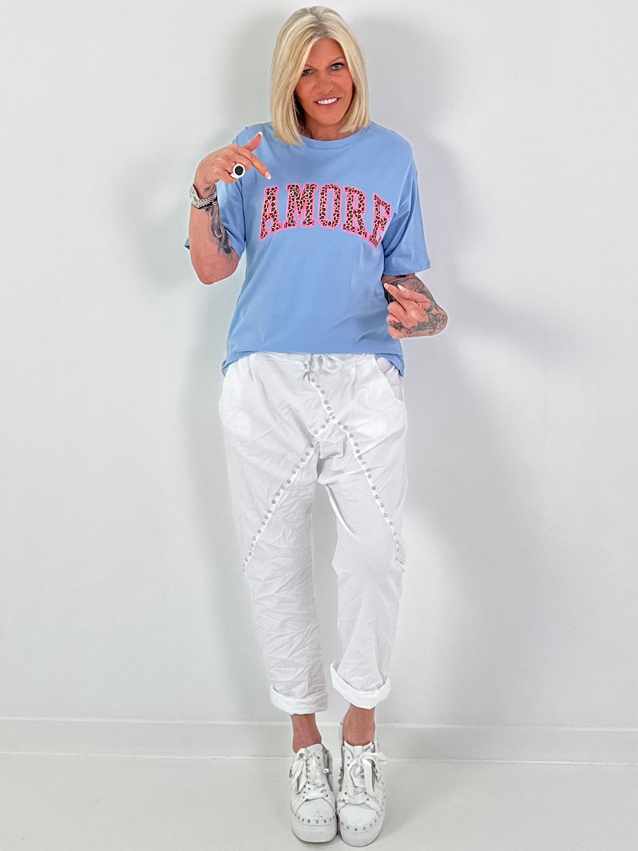 T-Shirt Amore - hellblau