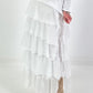 Long skirt with ruffles - white