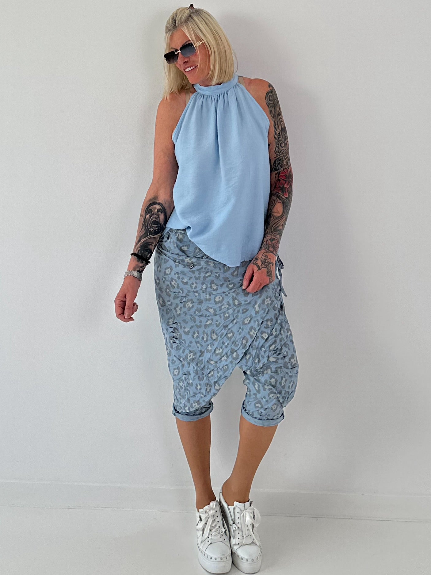 Neckholder Top -hellblau