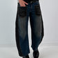 Ballon Jeans broek met leuke details - denim-zwart