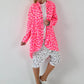 Oversized Leinen-Military Mantel Leo - weiss-neonpink-neonorange